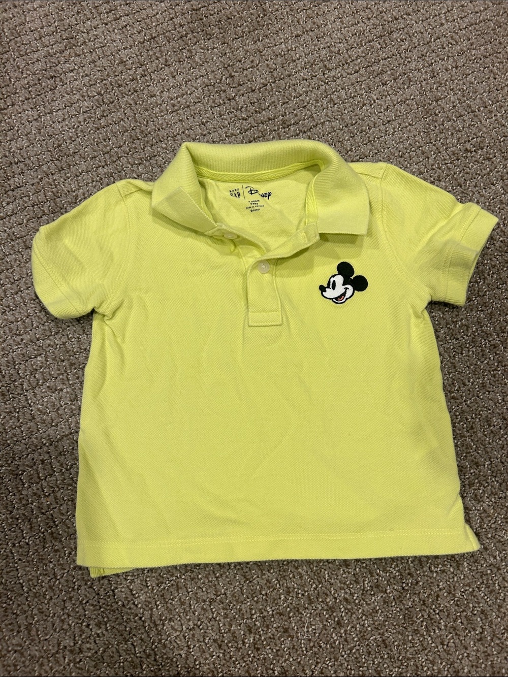 Disney Yellow Polo Shirt with Mickey Mouse Patch